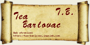 Tea Barlovac vizit kartica